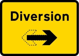 1050x750mm Diversion With Movable Arrow - 2702 - Rigid Plastic