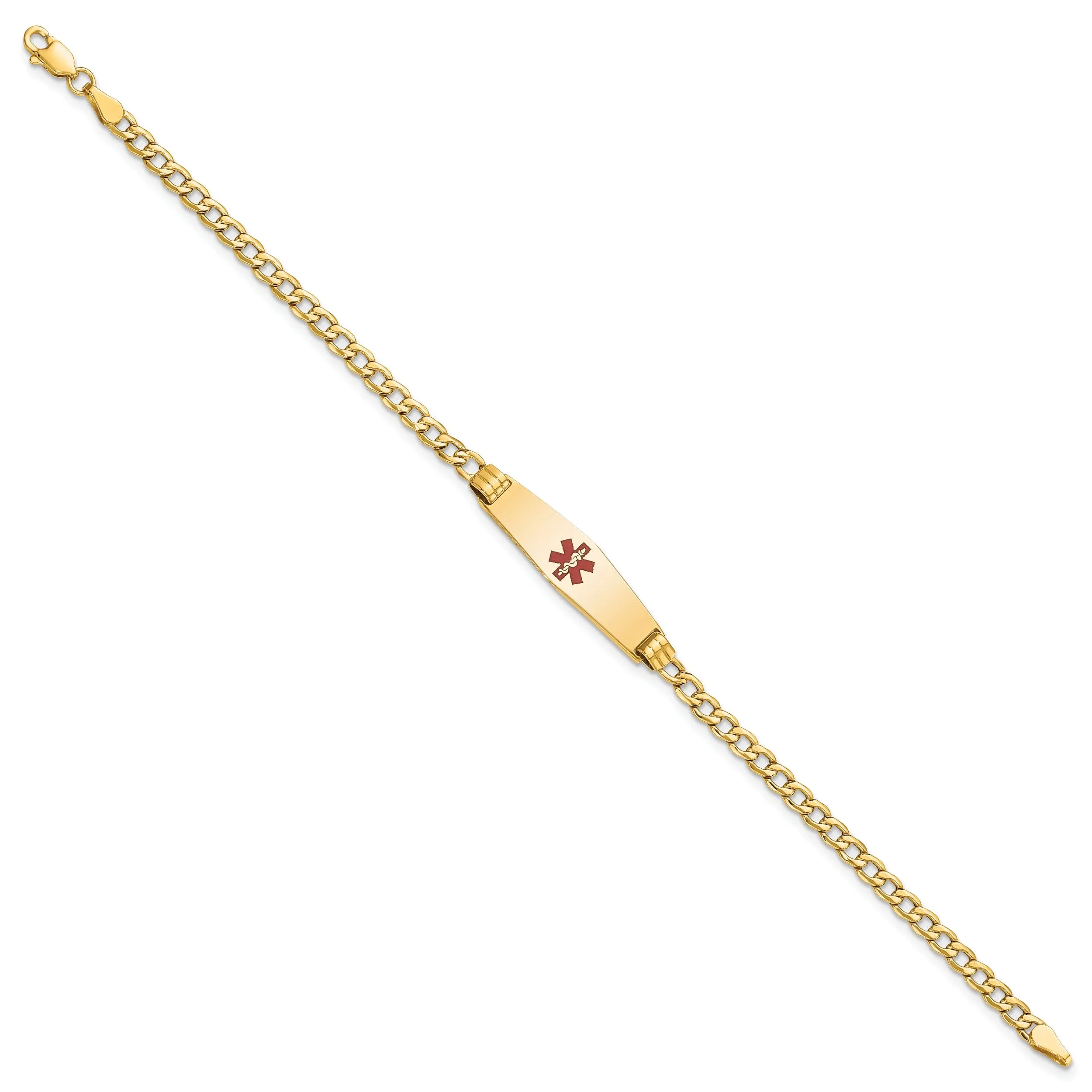 14K Yellow Gold Cuban Link Medical ID Bracelet