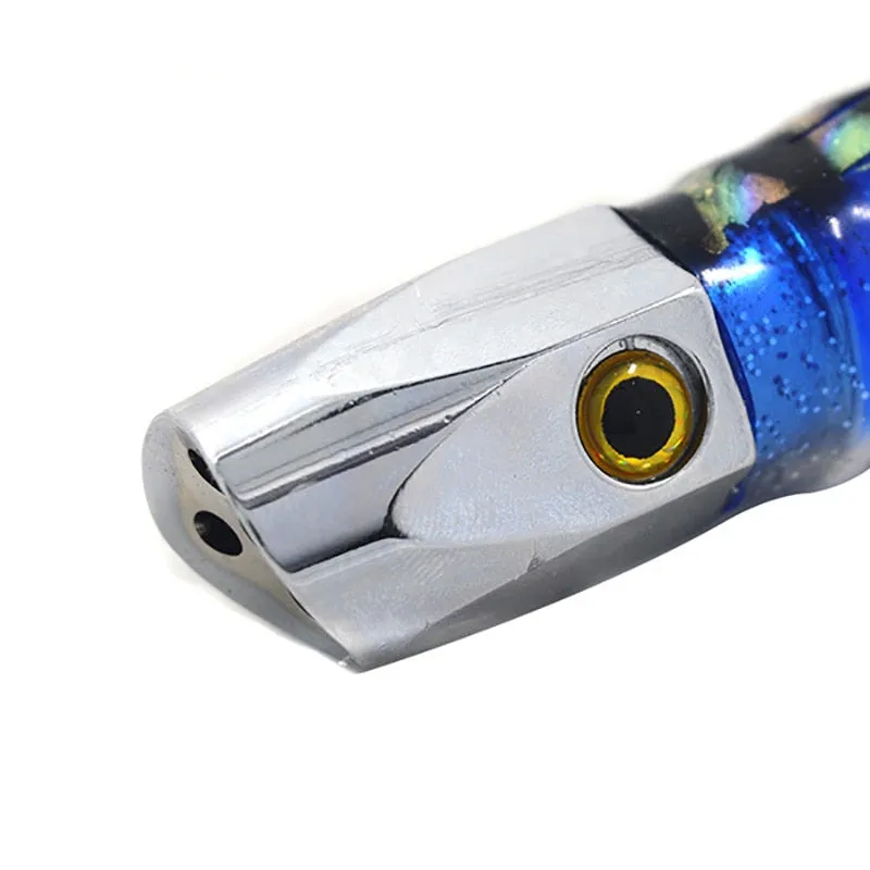 1PC Deep-sea Seawater Fishing lure 21cm110g Copper Head Octopus Squid Skirt Bait Big Game Drag Fishing Marlin Tuna Trolling Lure
