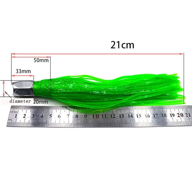 1PC Deep-sea Seawater Fishing lure 21cm110g Copper Head Octopus Squid Skirt Bait Big Game Drag Fishing Marlin Tuna Trolling Lure