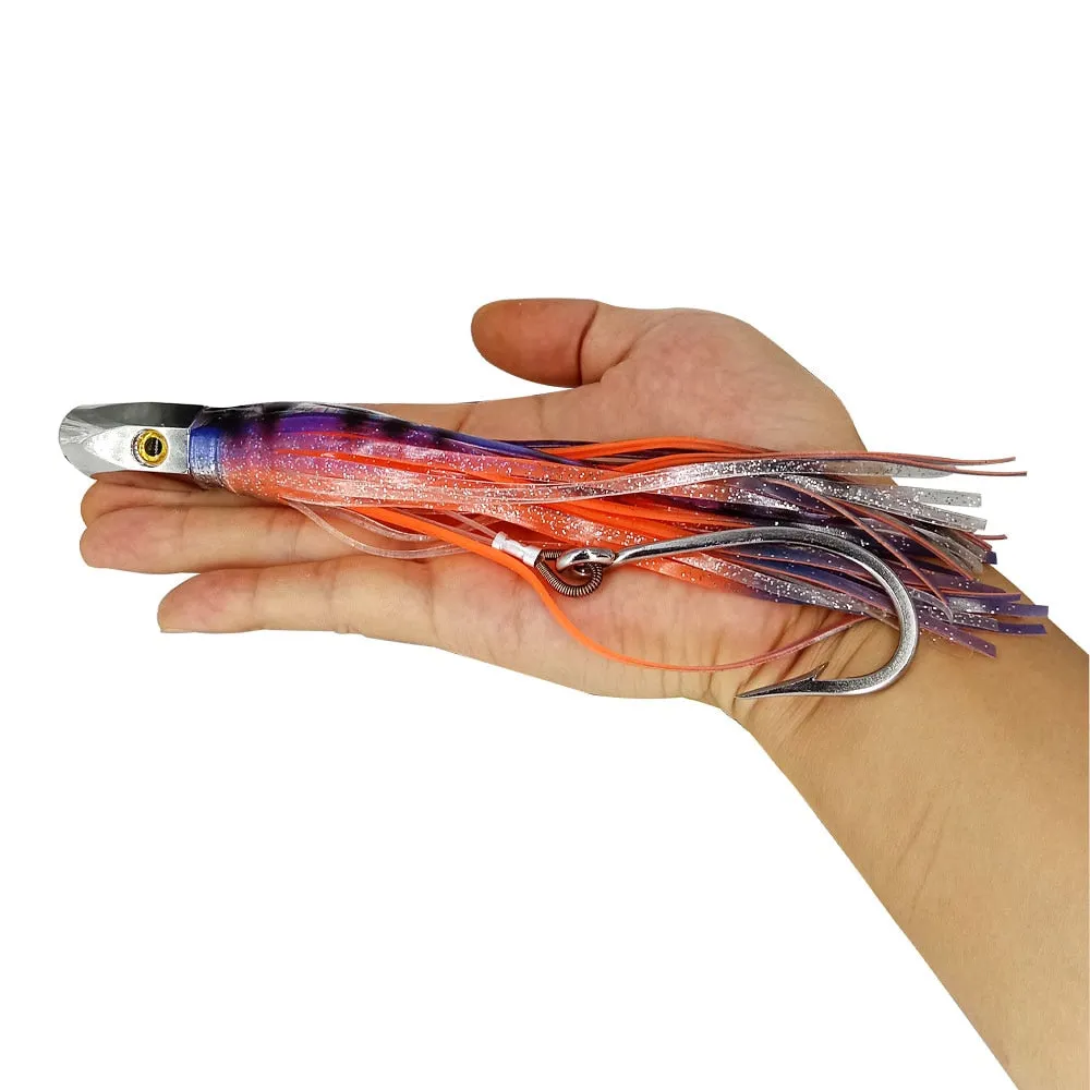 1PC Deep-sea Seawater Fishing lure 21cm110g Copper Head Octopus Squid Skirt Bait Big Game Drag Fishing Marlin Tuna Trolling Lure