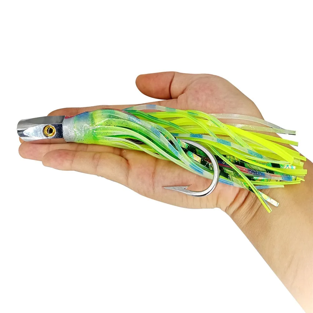 1PC Deep-sea Seawater Fishing lure 21cm110g Copper Head Octopus Squid Skirt Bait Big Game Drag Fishing Marlin Tuna Trolling Lure