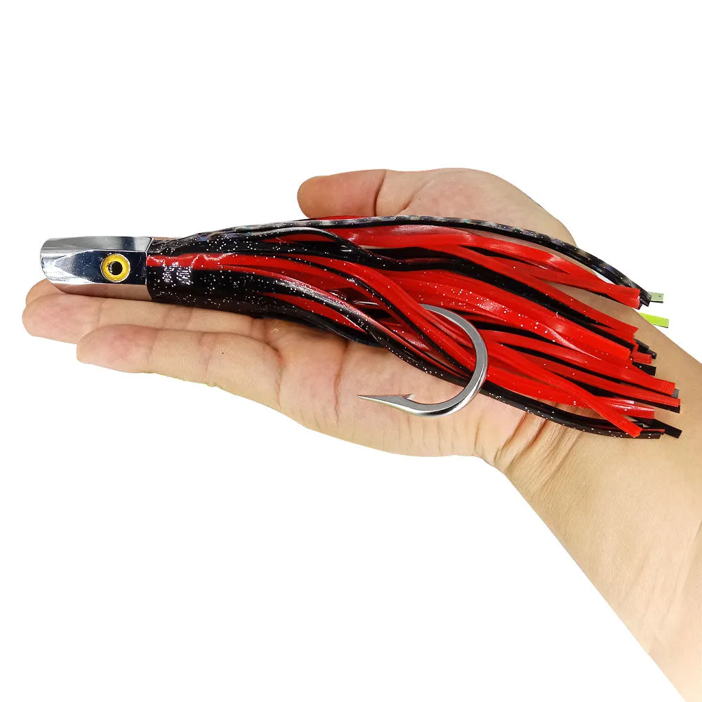 1PC Deep-sea Seawater Fishing lure 21cm110g Copper Head Octopus Squid Skirt Bait Big Game Drag Fishing Marlin Tuna Trolling Lure