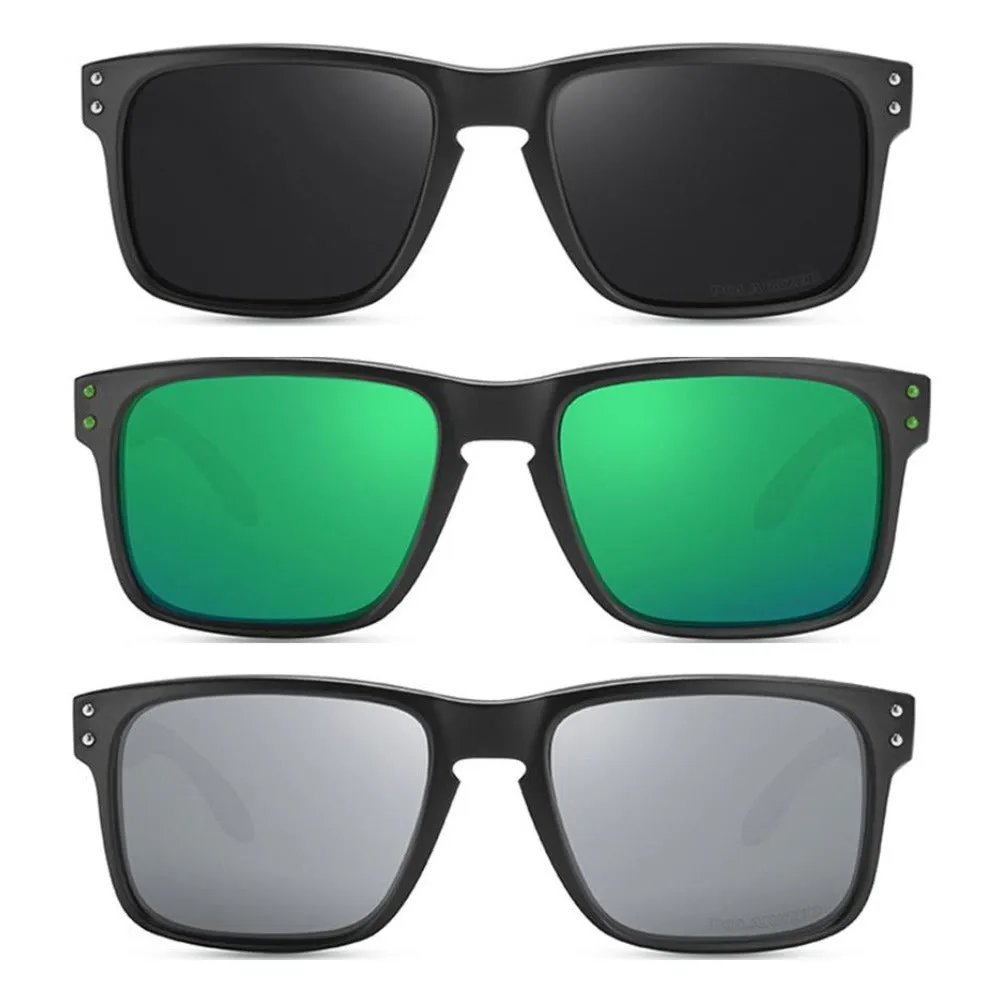 3 Pairs OOLVS Men Women Fashion Outdoor Sports Cycling Sunglasses Polycarbonate Full-rim Frame UV400 Polarized Lens OS9210B
