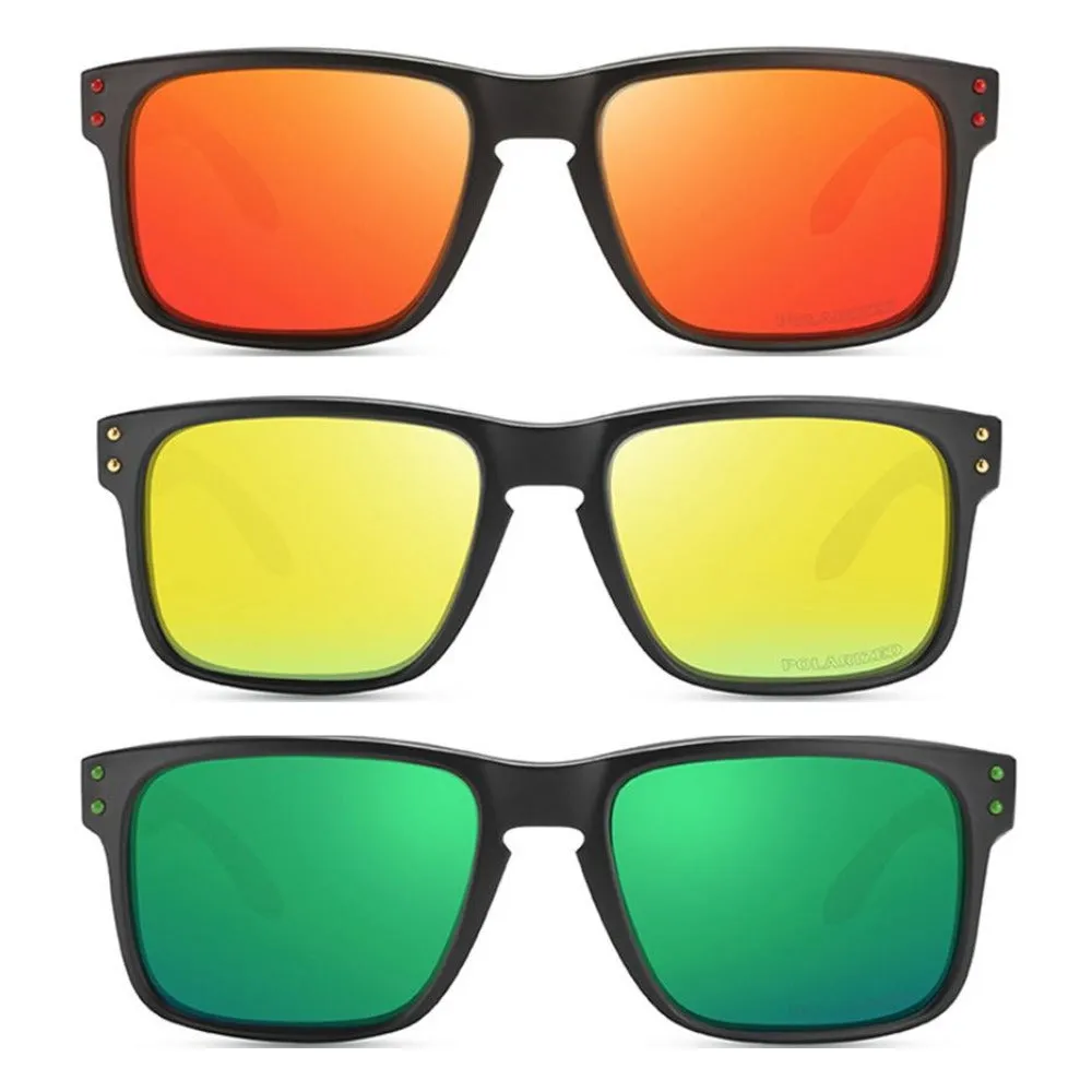 3 Pairs OOLVS Men Women Fashion Outdoor Sports Cycling Sunglasses Polycarbonate Full-rim Frame UV400 Polarized Lens OS9210B
