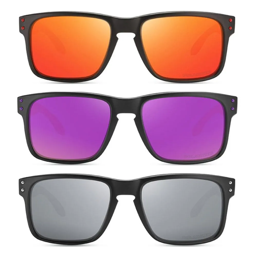 3 Pairs OOLVS Men Women Fashion Outdoor Sports Cycling Sunglasses Polycarbonate Full-rim Frame UV400 Polarized Lens OS9210B
