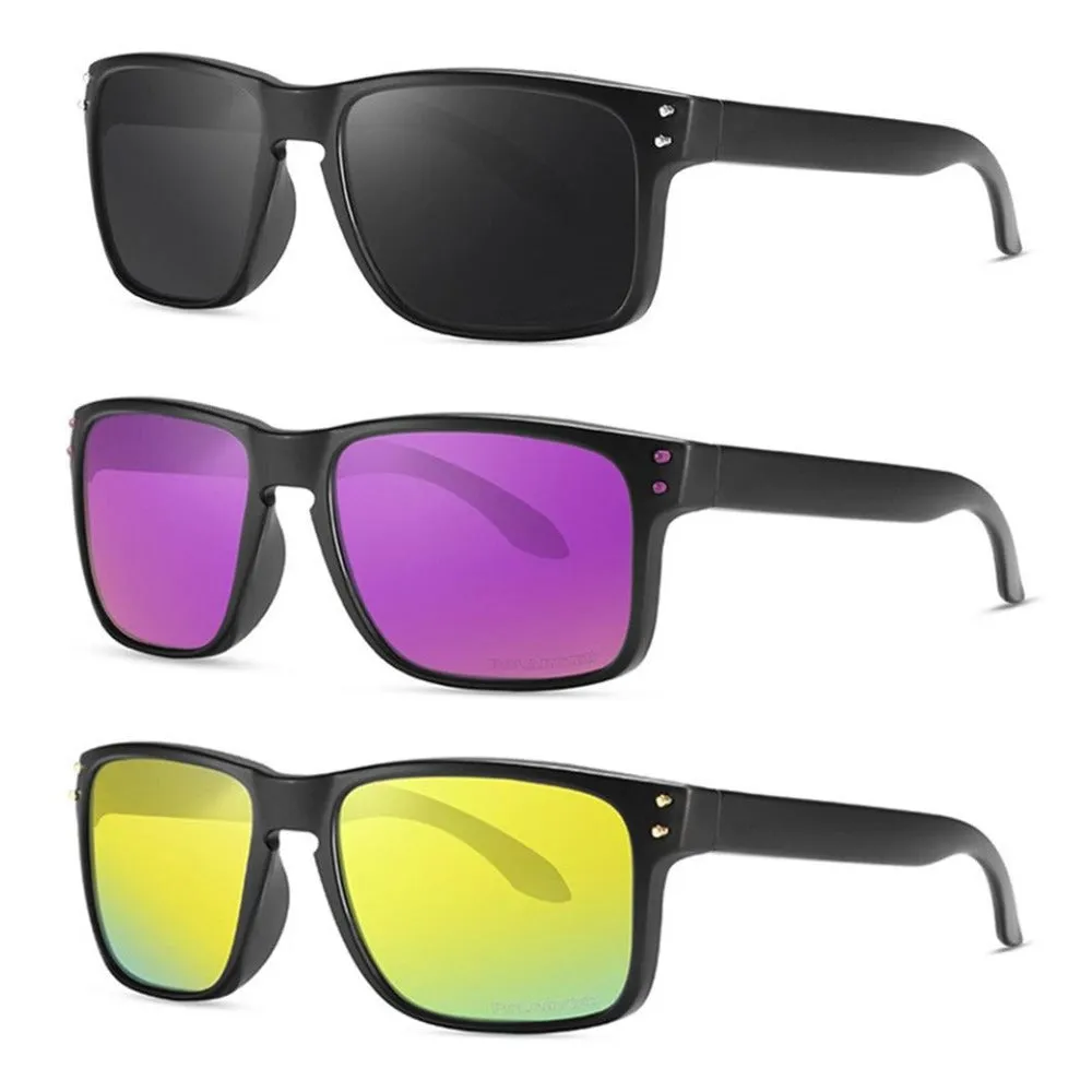 3 Pairs OOLVS Men Women Fashion Outdoor Sports Cycling Sunglasses Polycarbonate Full-rim Frame UV400 Polarized Lens OS9210B