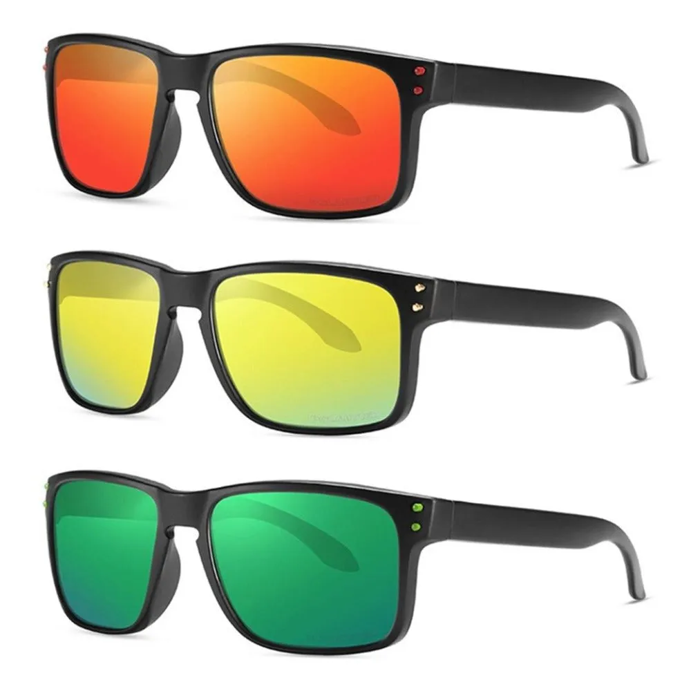 3 Pairs OOLVS Men Women Fashion Outdoor Sports Cycling Sunglasses Polycarbonate Full-rim Frame UV400 Polarized Lens OS9210B