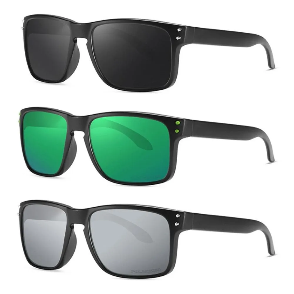 3 Pairs OOLVS Men Women Fashion Outdoor Sports Cycling Sunglasses Polycarbonate Full-rim Frame UV400 Polarized Lens OS9210B