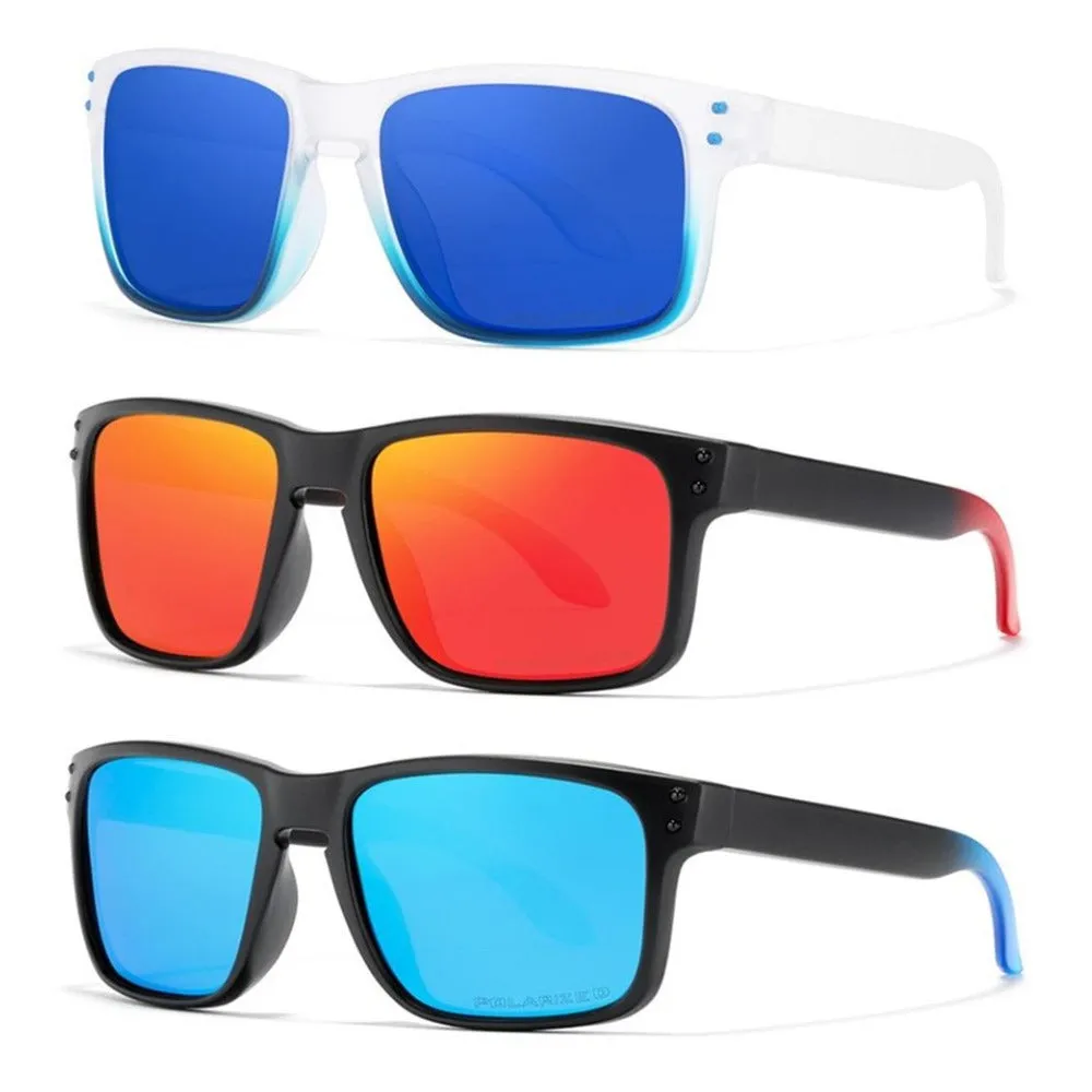 3 Pairs OOLVS Men Women Fashion Outdoor Sports Cycling Sunglasses Polycarbonate Full-rim Frame UV400 Polarized Lens OS9210B