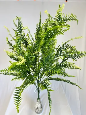 32" Large Plastic Mixed Fern Bush x 18: Green - 57201