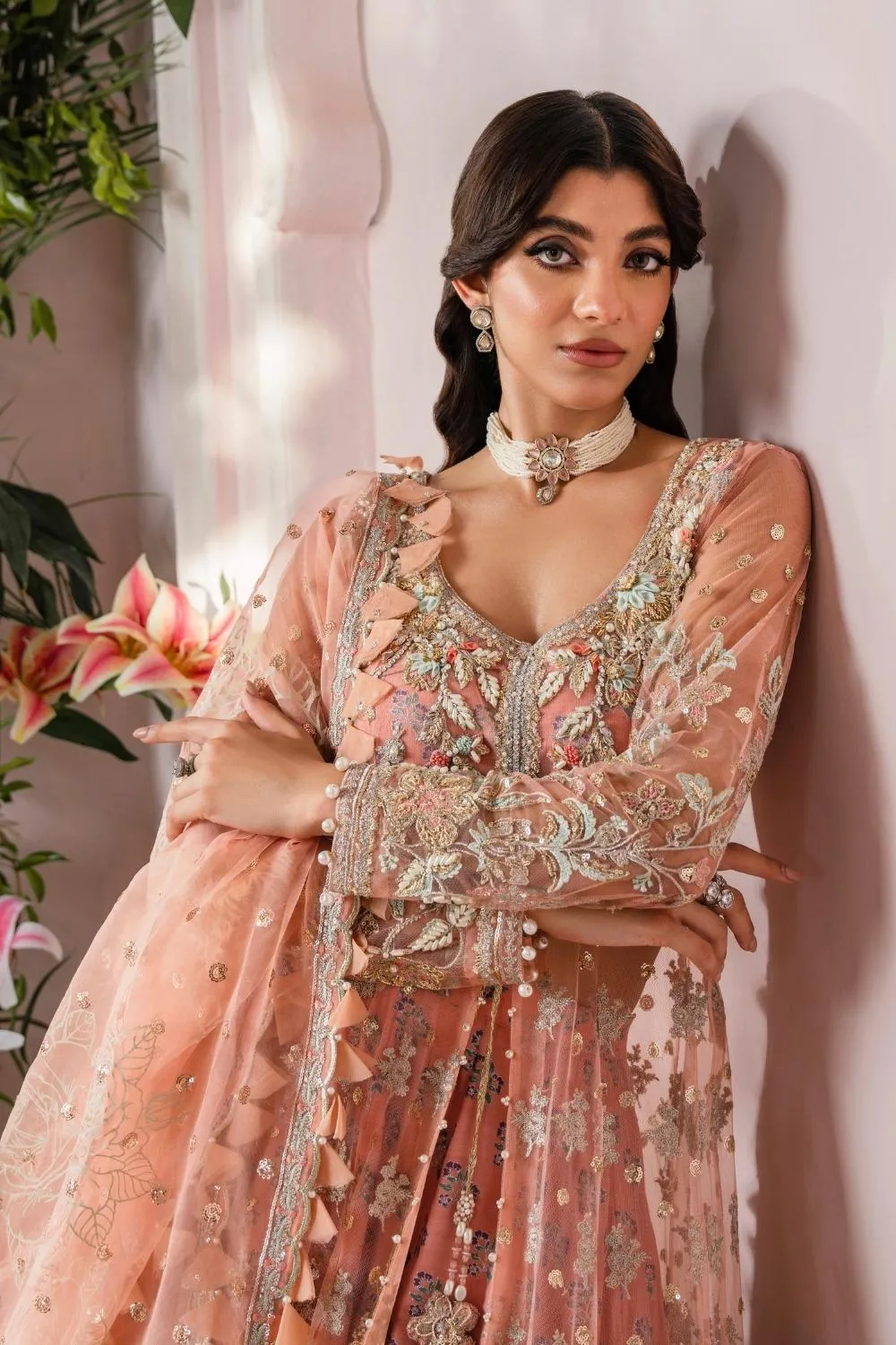 3PC Unstitched | Embroidered Luxury Formal Dress
