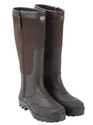 40% OFF LE CHAMEAU Turenne Boots - Mens Leather & Nubuck Full Zip - Marron Fonce - Size: UK 12.5 (EU47)