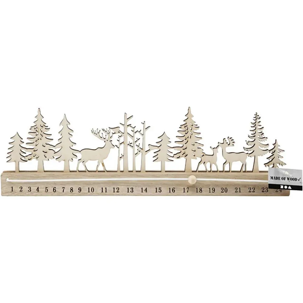Advent Calendar Countdown Plywood Veneer Fine Motif Christmas
