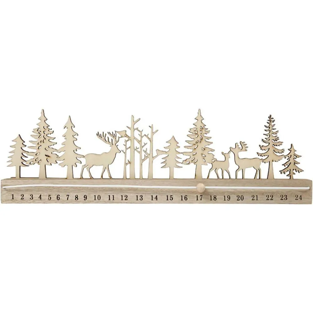 Advent Calendar Countdown Plywood Veneer Fine Motif Christmas