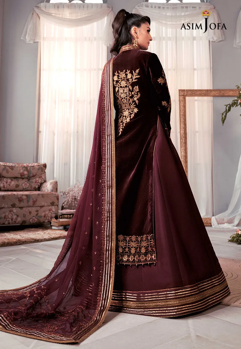 AJAM-01 | The Ayeza Edit by Asim Jofa Makhmal Royal Velvet Winter Collection 2022 | Unstitched Embroidered Velvet Suits