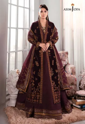 AJAM-01 | The Ayeza Edit by Asim Jofa Makhmal Royal Velvet Winter Collection 2022 | Unstitched Embroidered Velvet Suits