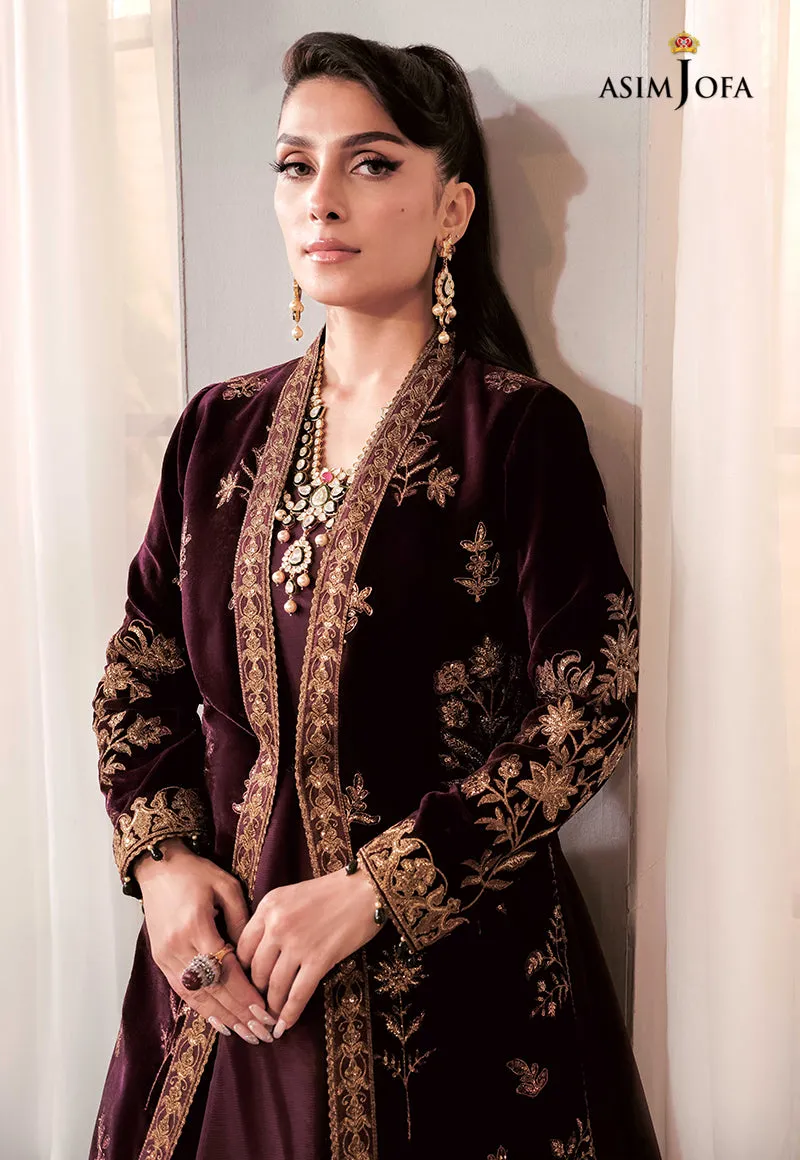 AJAM-01 | The Ayeza Edit by Asim Jofa Makhmal Royal Velvet Winter Collection 2022 | Unstitched Embroidered Velvet Suits