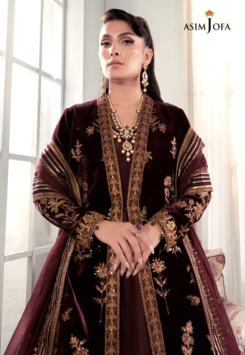 AJAM-01 | The Ayeza Edit by Asim Jofa Makhmal Royal Velvet Winter Collection 2022 | Unstitched Embroidered Velvet Suits