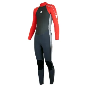 Alder Impact Junior 3/2mm Youth Kids Full Wetsuit - Red