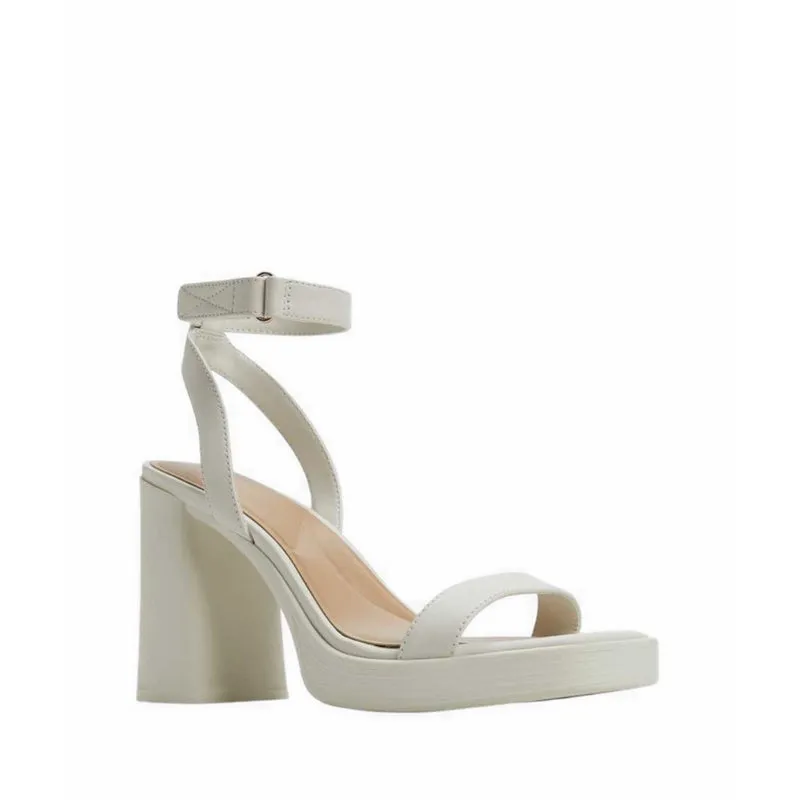 ALDO BERADE HEELED SANDALS - WHITE/BONE