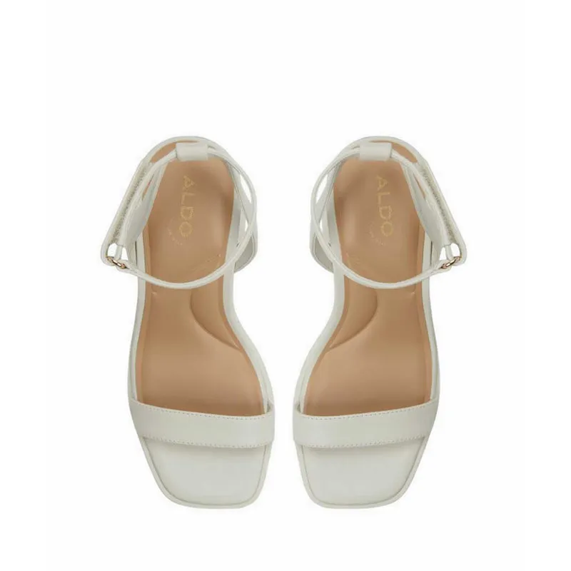 ALDO BERADE HEELED SANDALS - WHITE/BONE