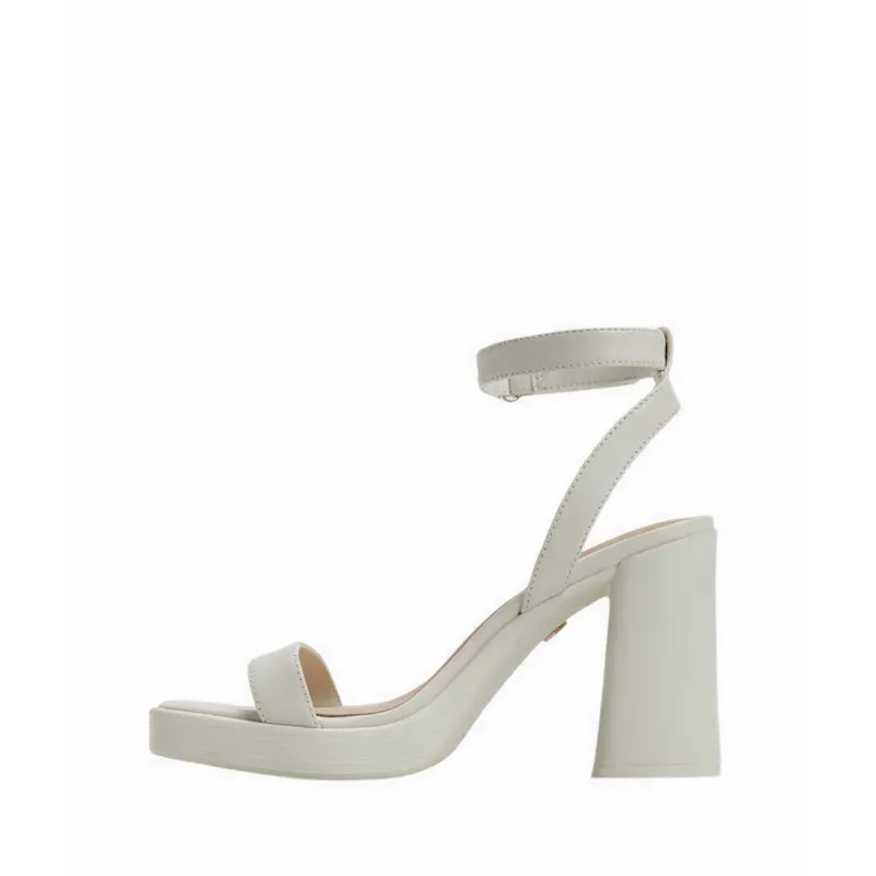 ALDO BERADE HEELED SANDALS - WHITE/BONE