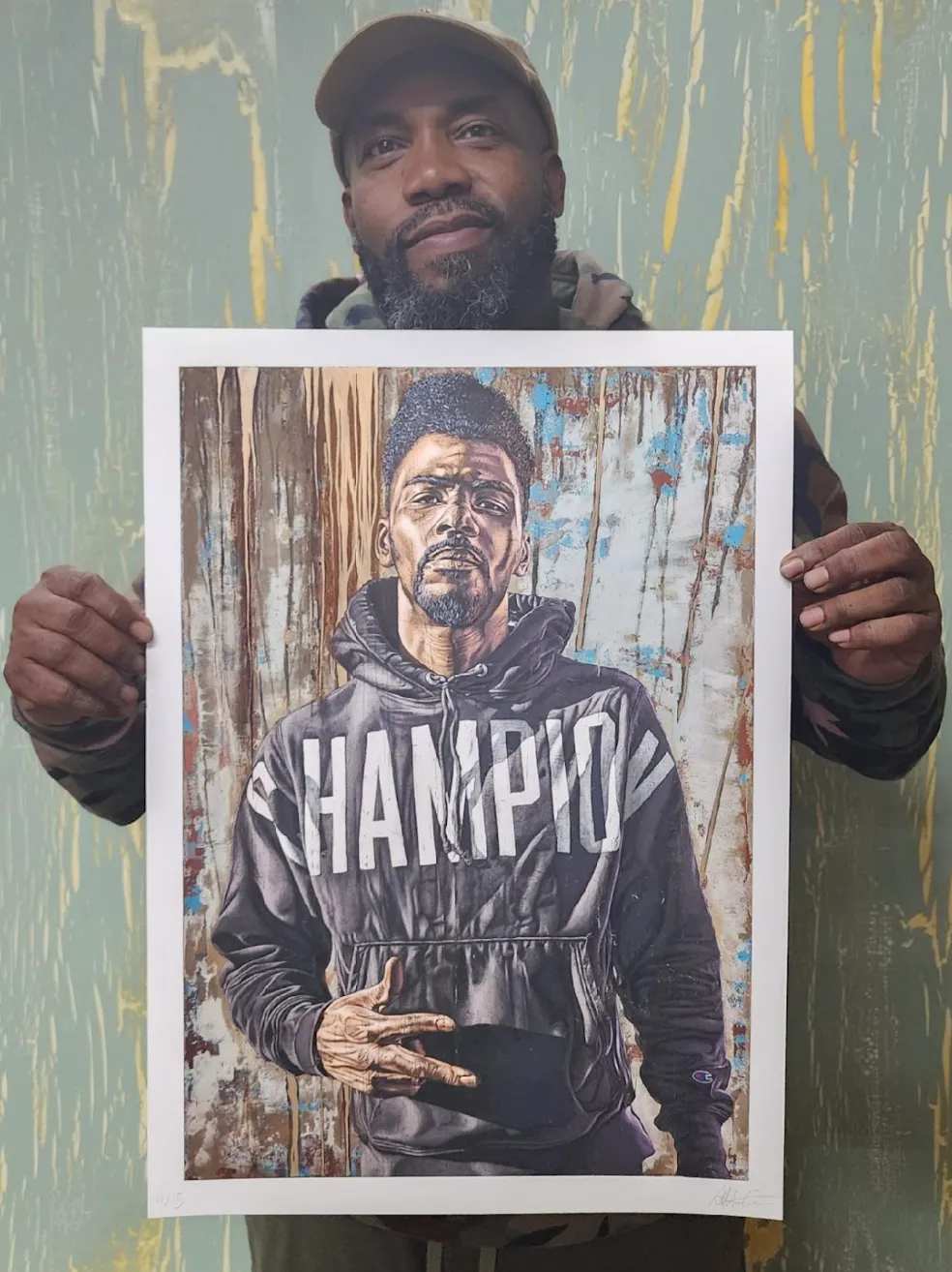 Alfred Conteh, Daishon, 2023; Hand-Embellished, Signed, and Numbered Limited Edition Print