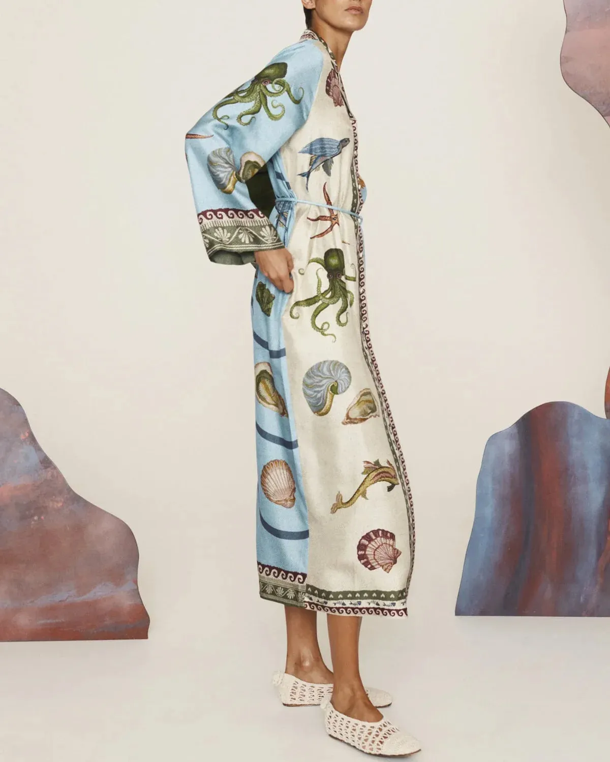 ALÉMAIS BATH HOUSE SILK SHIRTDRESS