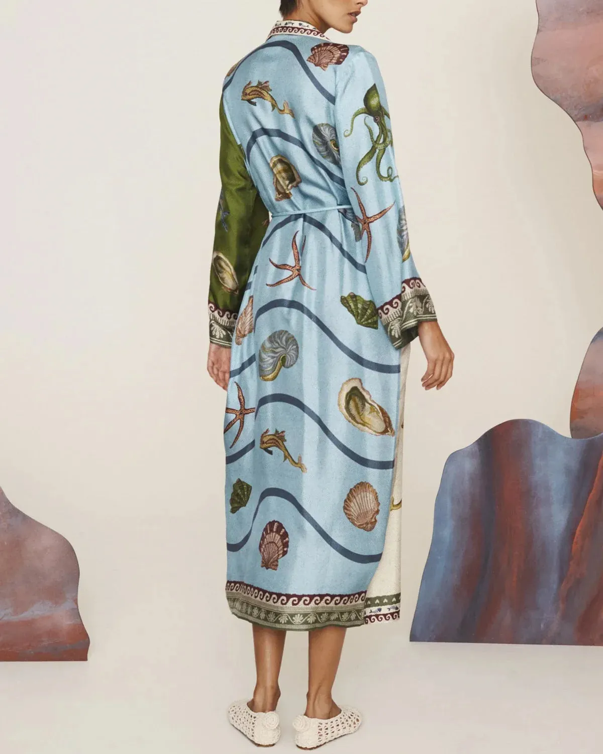 ALÉMAIS BATH HOUSE SILK SHIRTDRESS