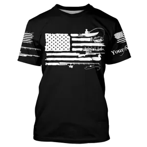American Flag UV Protection Fishing Hunting T-Shirt For Fisherman Hunter A44