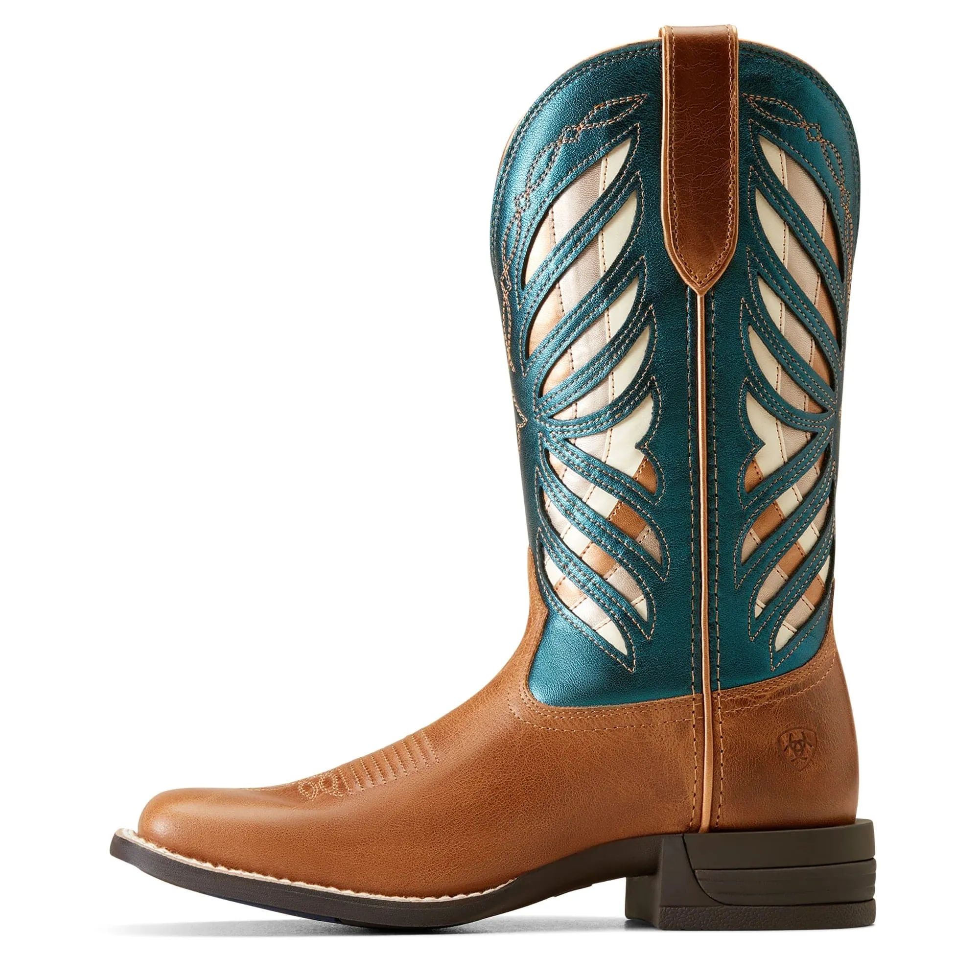 Ariat Womens Longview Boots Buttered Rum/Metallic Sea