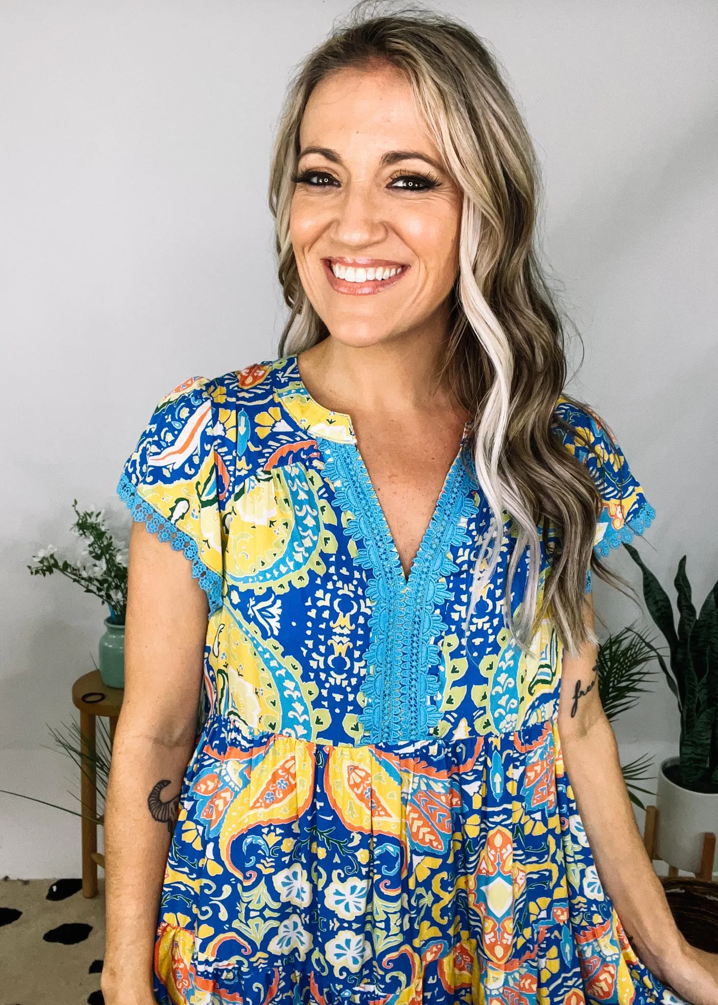 Artsy Blue Printed Dress