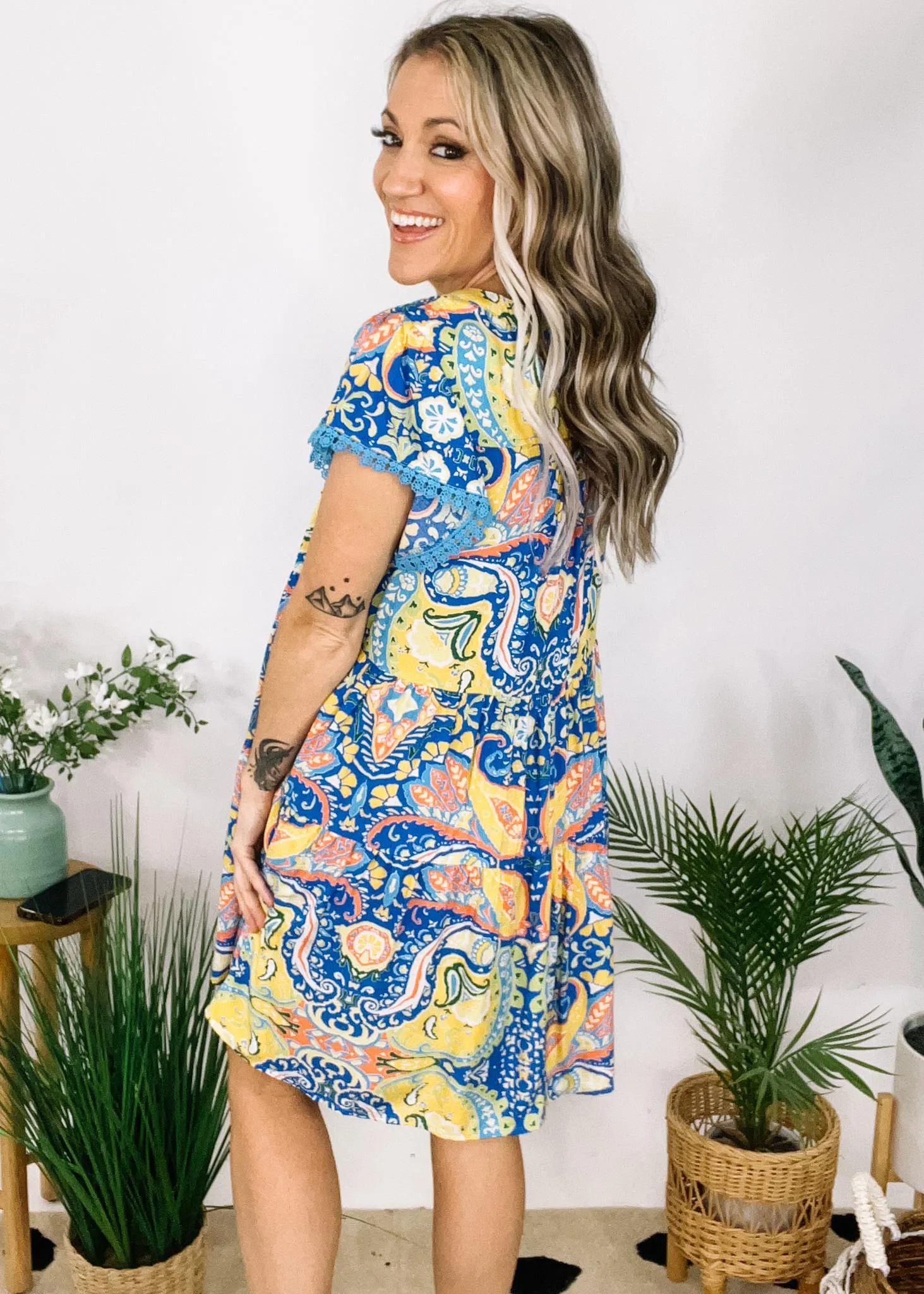 Artsy Blue Printed Dress