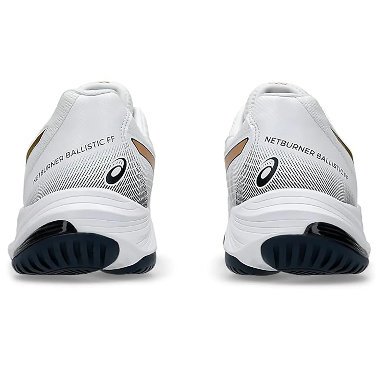 ASICS Netburner Ballistic FF3 Men's Indoor Court Shoes | White/Pure Gold | Lightweight Volleyball & Badminton Shoes with GEL Cushioning | Superior Grip & Stability for Fast Movements