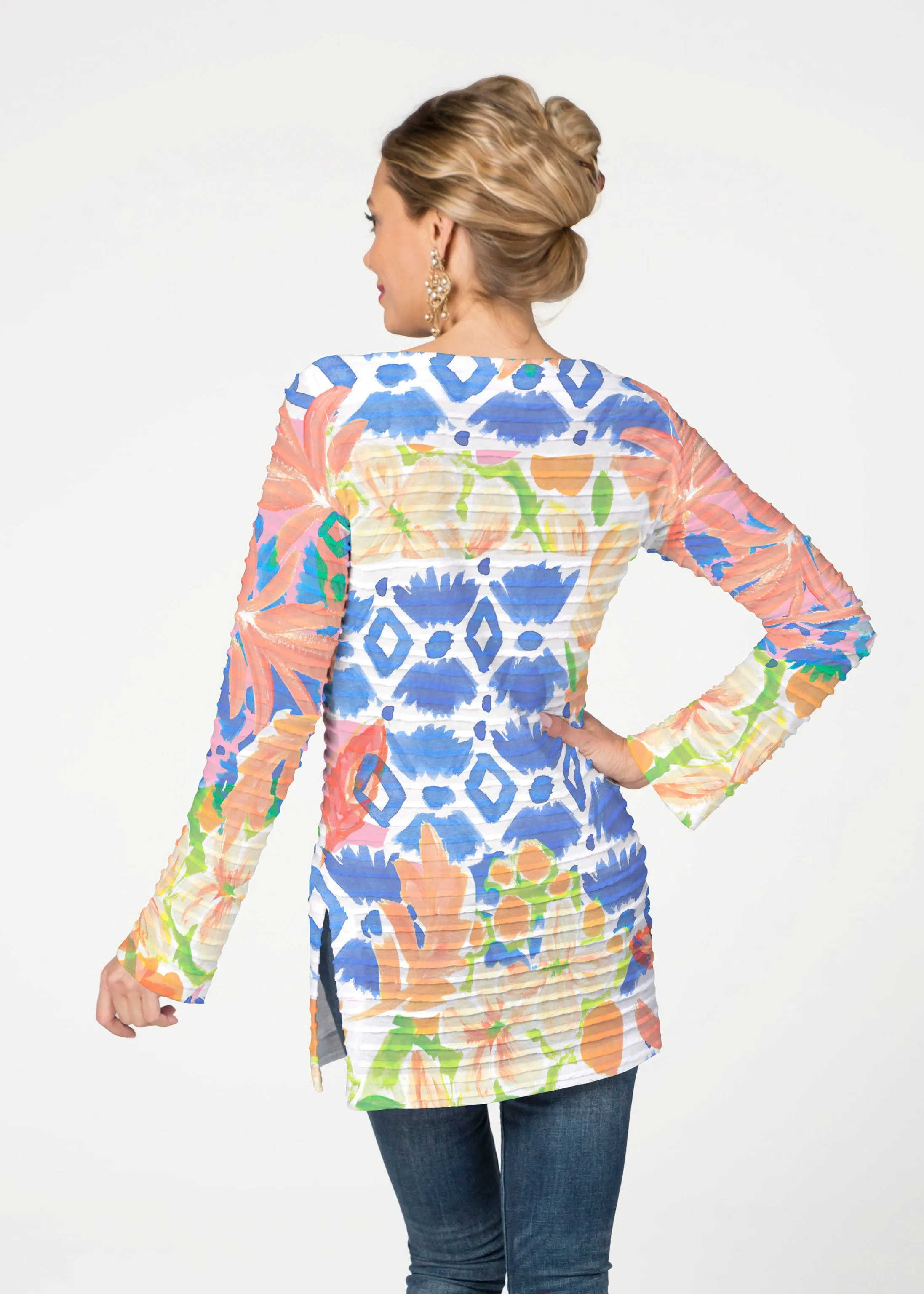 Bali (17254) ~ Banded Boatneck Tunic