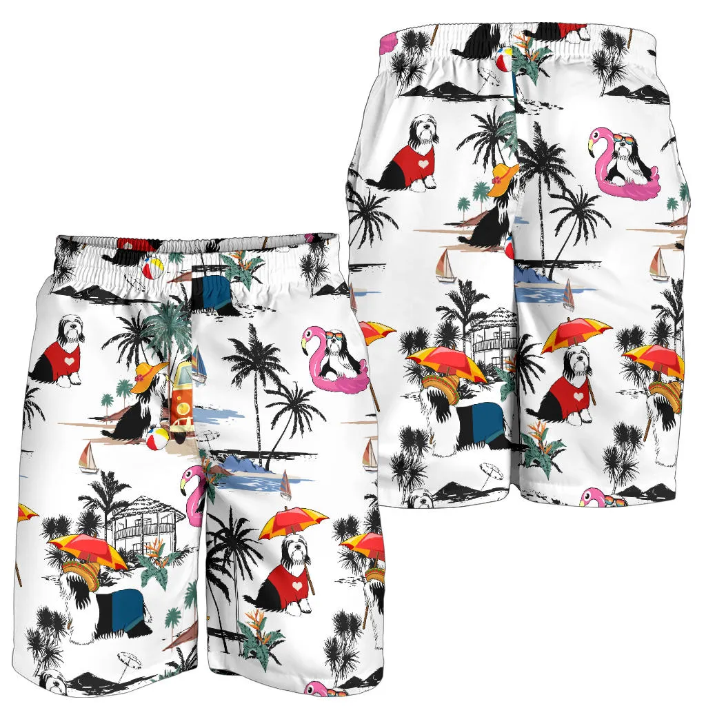 Bearded Collie-Summer Beach Mens Shorts