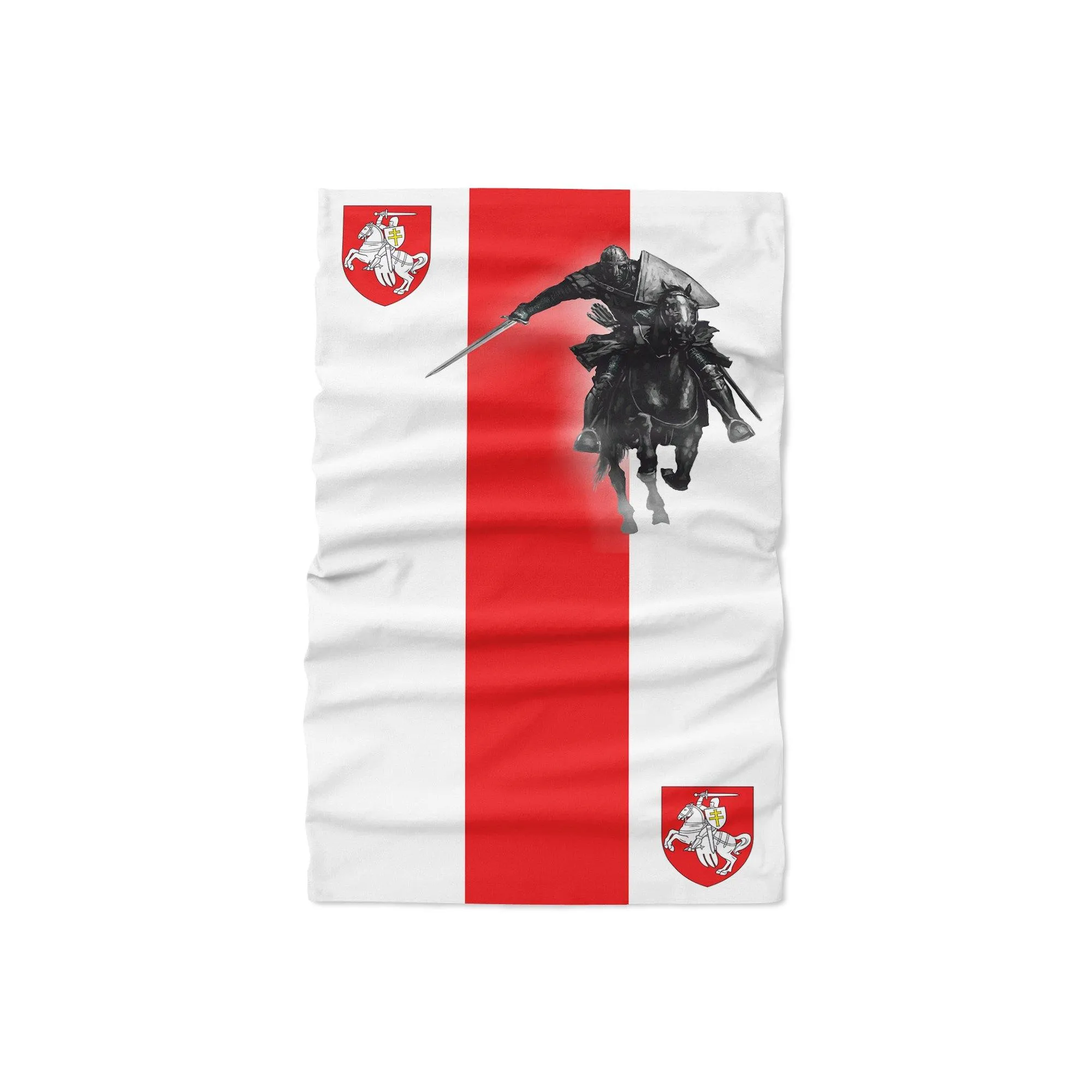 Belarus Knight Pogonya Chase Knight Flag Belarus Terraberk White Knight Flag UV Protection Neck Gaiter, Headband, Scarf