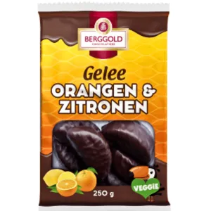 Berggold Orangen & Zitronen Jelly -Chocolate Covered- 250 g