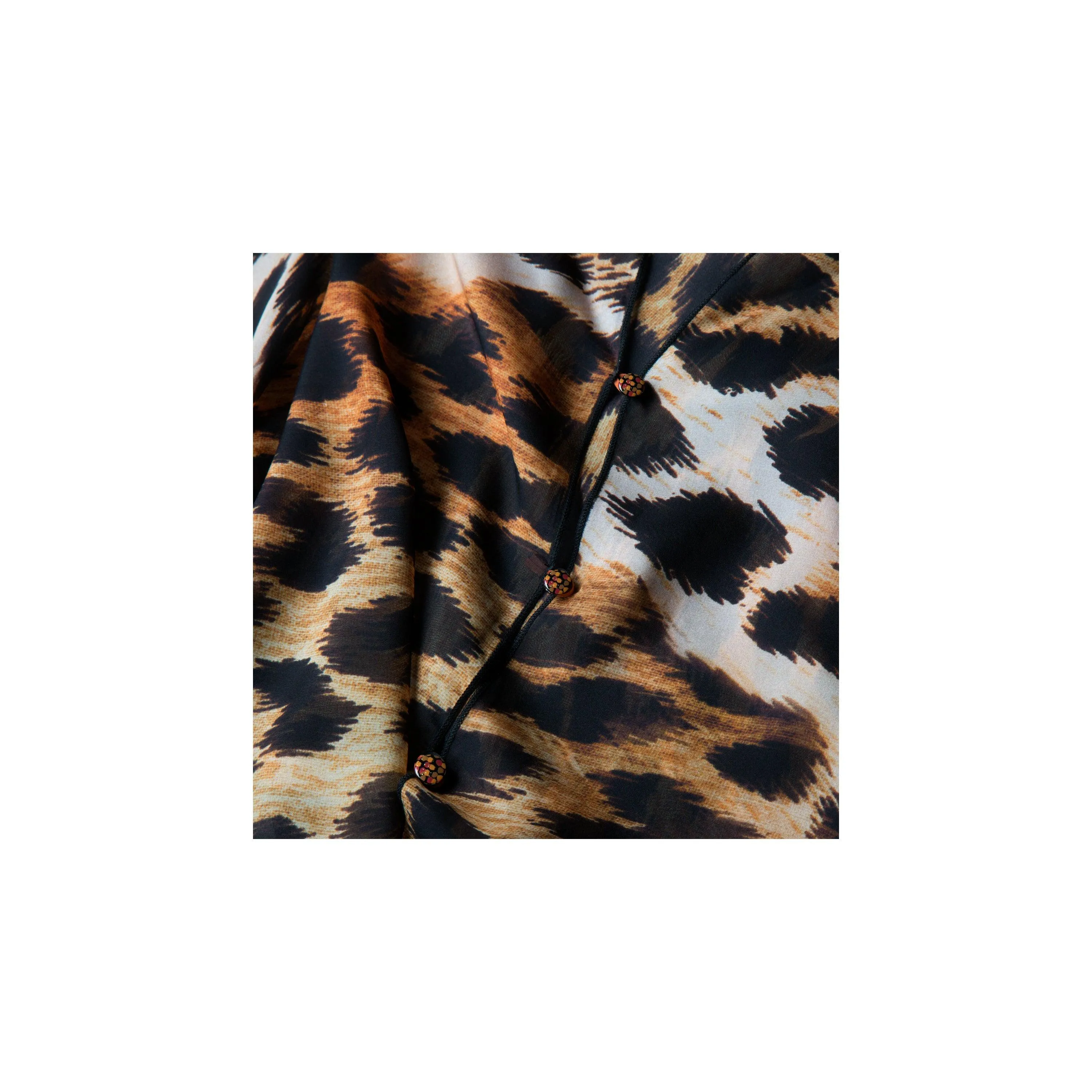 Big Cat Leopard Silk Chiffon Scarf Wrap