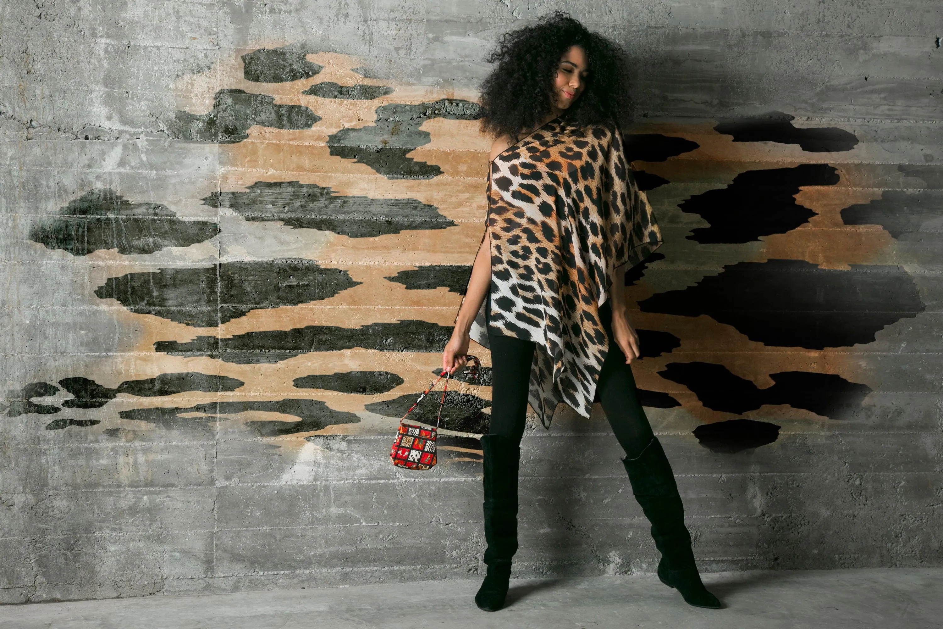 Big Cat Leopard Silk Chiffon Scarf Wrap