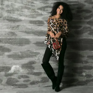 Big Cat Leopard Silk Chiffon Scarf Wrap