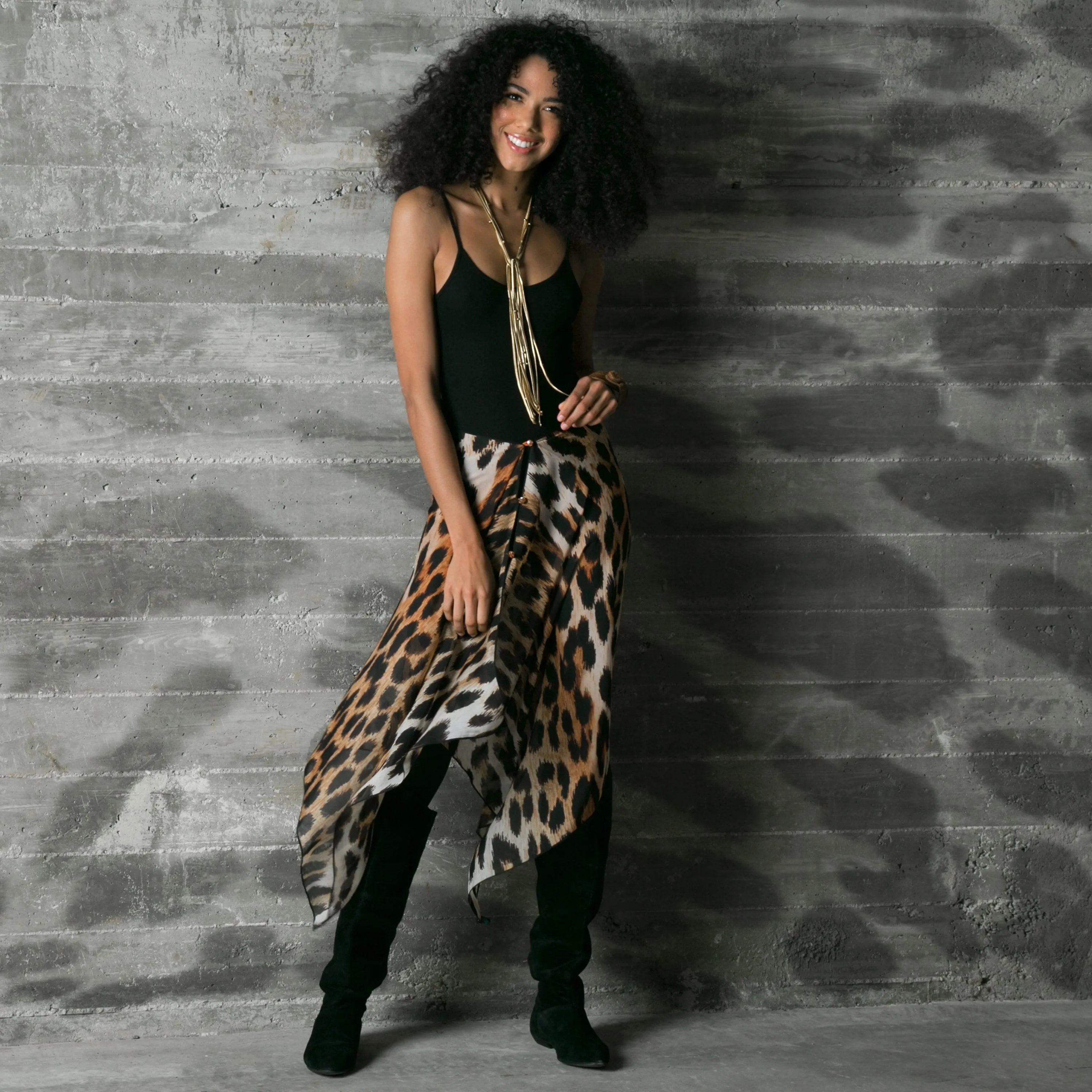 Big Cat Leopard Silk Chiffon Scarf Wrap