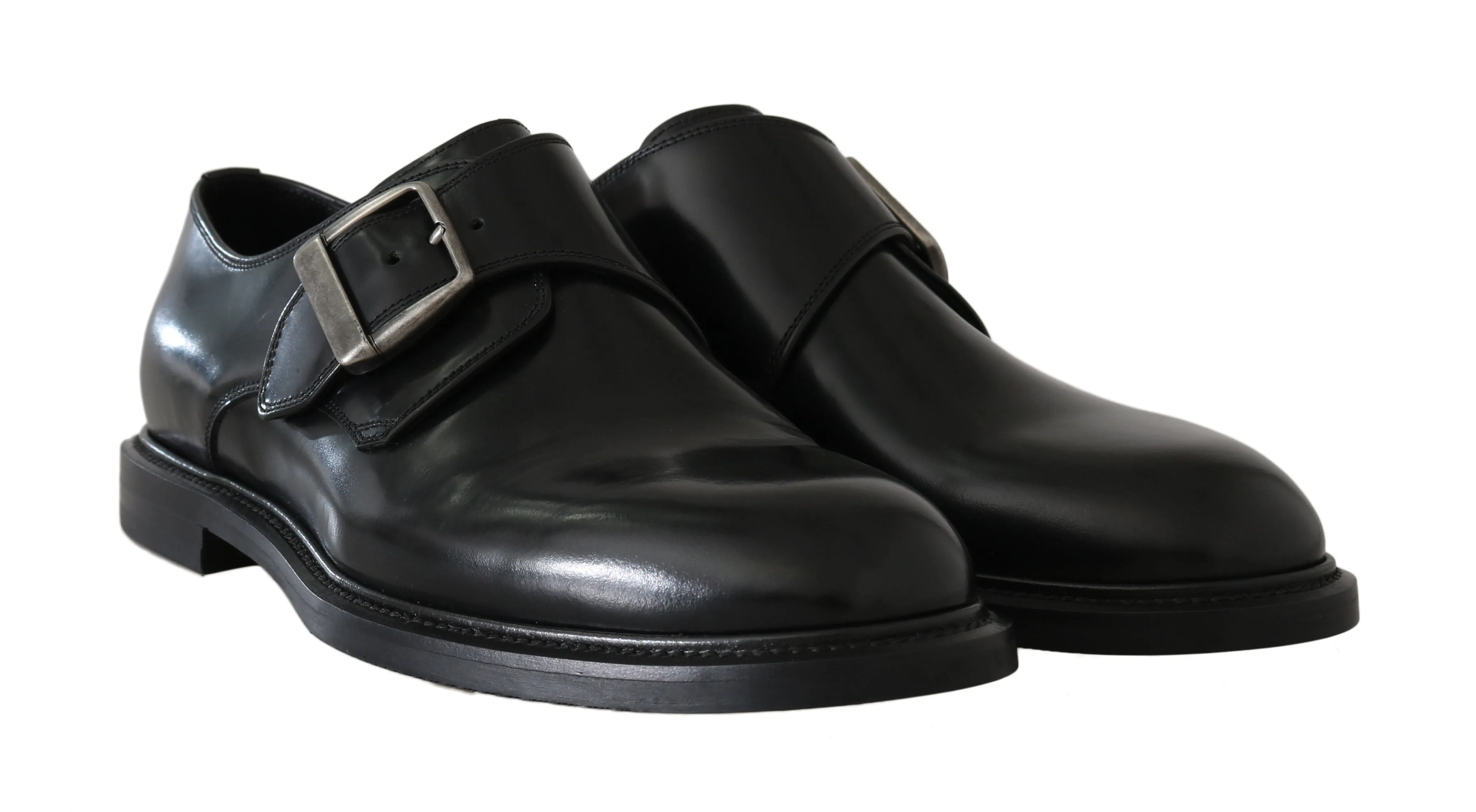 Black Leather Monkstrap Formal Shoes