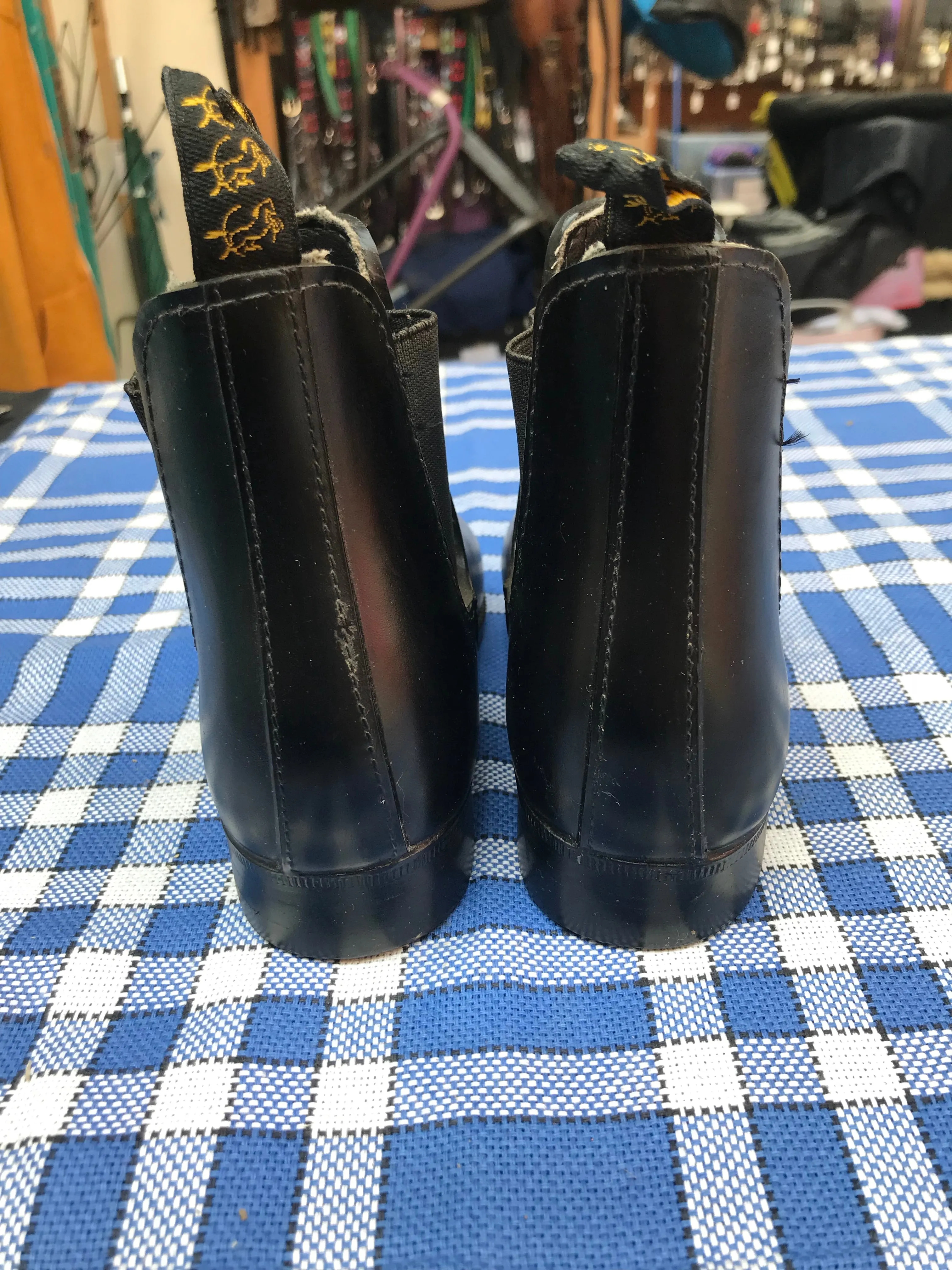 Black rubber jodhpur boots size 12