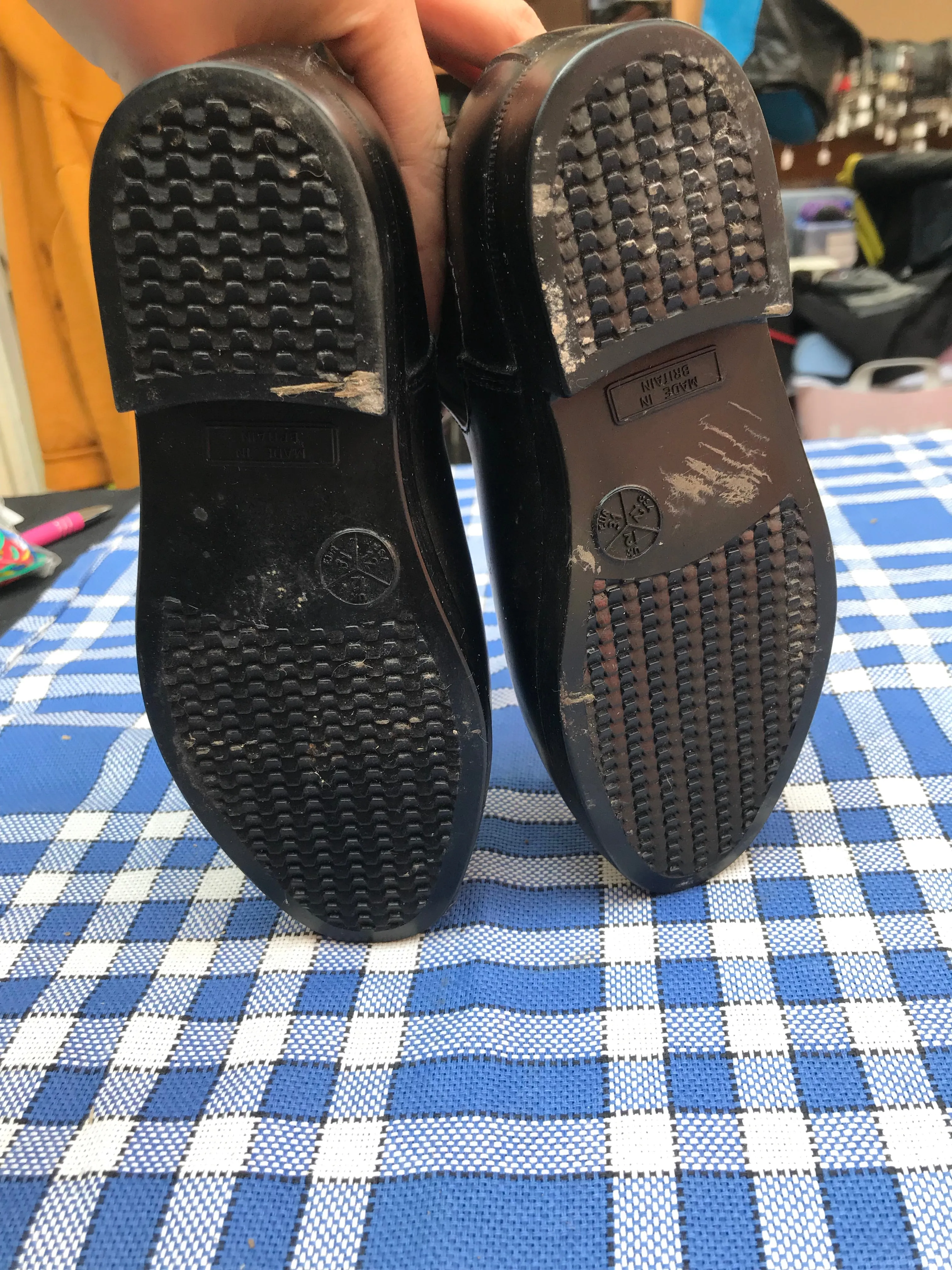 Black rubber jodhpur boots size 12