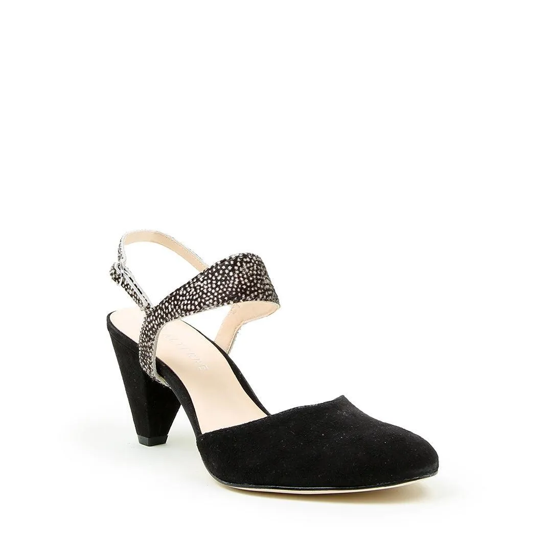 Black Suede Mule   Doe Elsie Strap
