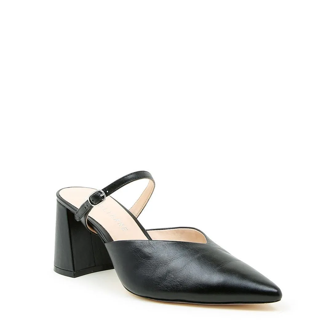 Black V Mule   Twiggy Strap