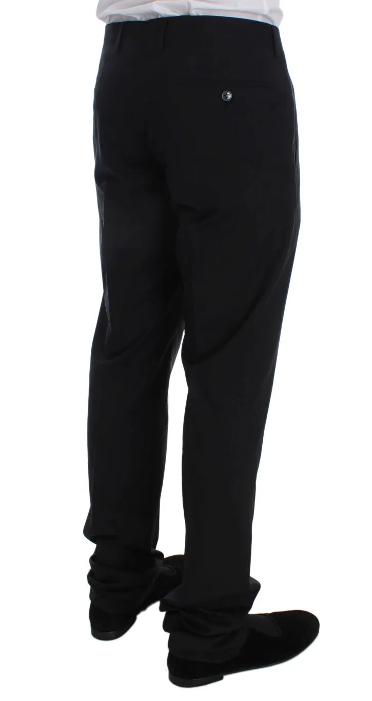 Black Wool Silk Formal Dress Pants