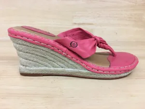 Born Jute Espadrille Wedge Slip-on Sandal Coral AS IS